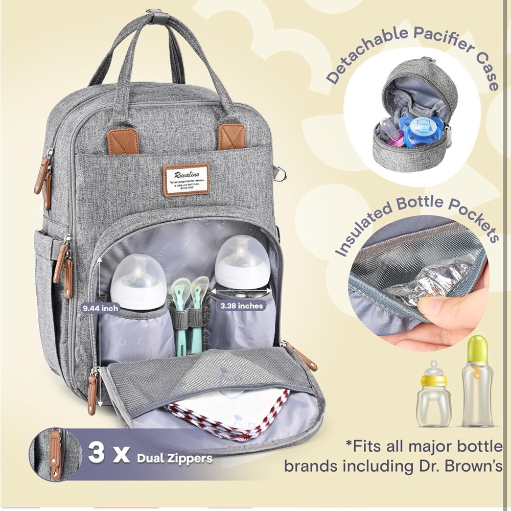 Gray Diaper Backpack - image 8